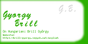 gyorgy brill business card