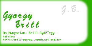 gyorgy brill business card